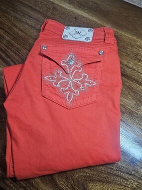 Gorgeous Deep Coral Miss Me Jeans-29